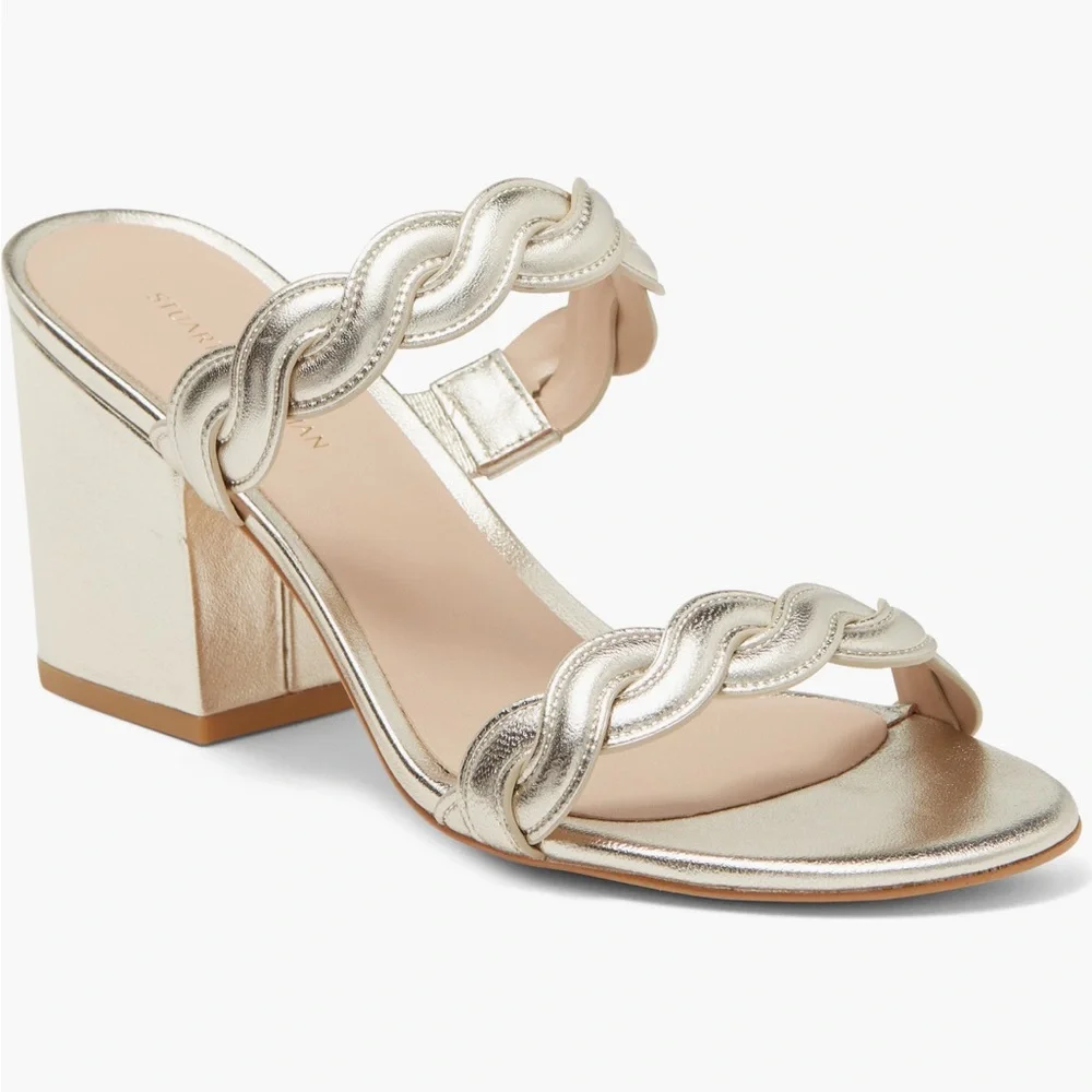Stuart Weitzman, Twistie 75 Block Heel Slide Sandal, US 7, NWOT